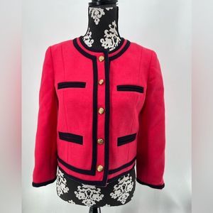 J. Crew Lady Double Serge Berry Wool Blazer Sz 6P